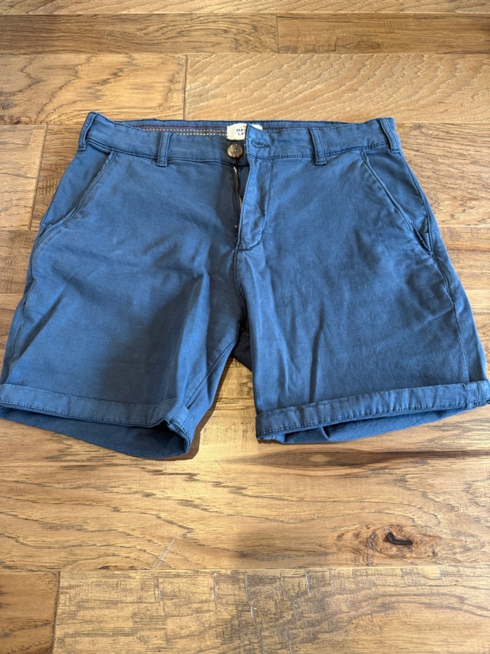 Marine Layer Navy Blue Flat Front Chino Shorts